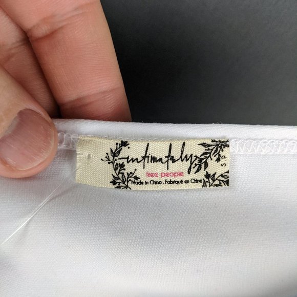 NWT Free People White Thong V-Neck Bodysuit Size L - Picture 3 of 7